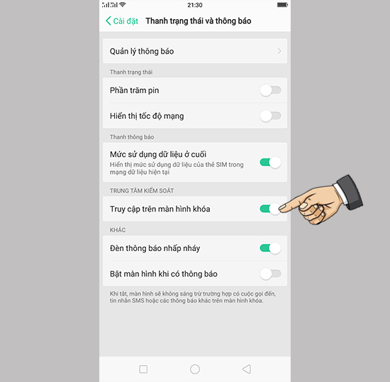 Tắt tính năng truy cập